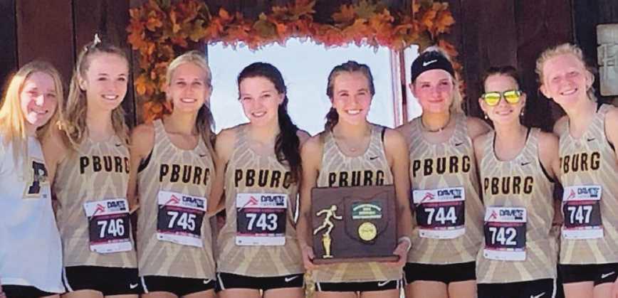 Perrysburg High School girls cross country team took home the Division 1 district title with a score of only 19 points. The team finished with Ava Beeks as district champion (first, 18:40), Anna-Sophia Gower (third,19:27), Hannah Kersten (fourth, 19:29), Natalie Sanders (fifth, 19:36), and Sage Colon (sixth, 19:40). Team members are, from left: Holly Dalton, Taylor Moody, Hannah Kersten, Sydney Daudlin, Ava Beeks, AnnaSophia Gower, Sage Colon and Natalie Sanders.